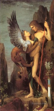 ギュスターヴ・モロー Painting - オイディプスとスフィンクスの象徴主義聖書神話ギュスターヴ・モロー